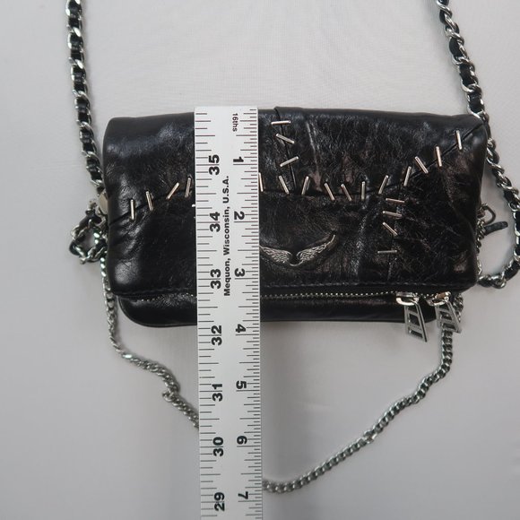 Zadig & Voltaire Black Crossbody Bag with Chain Strap and Edgy Design - Picture 6 of 10